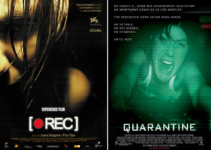 Movie posters for REC and Quarantine.