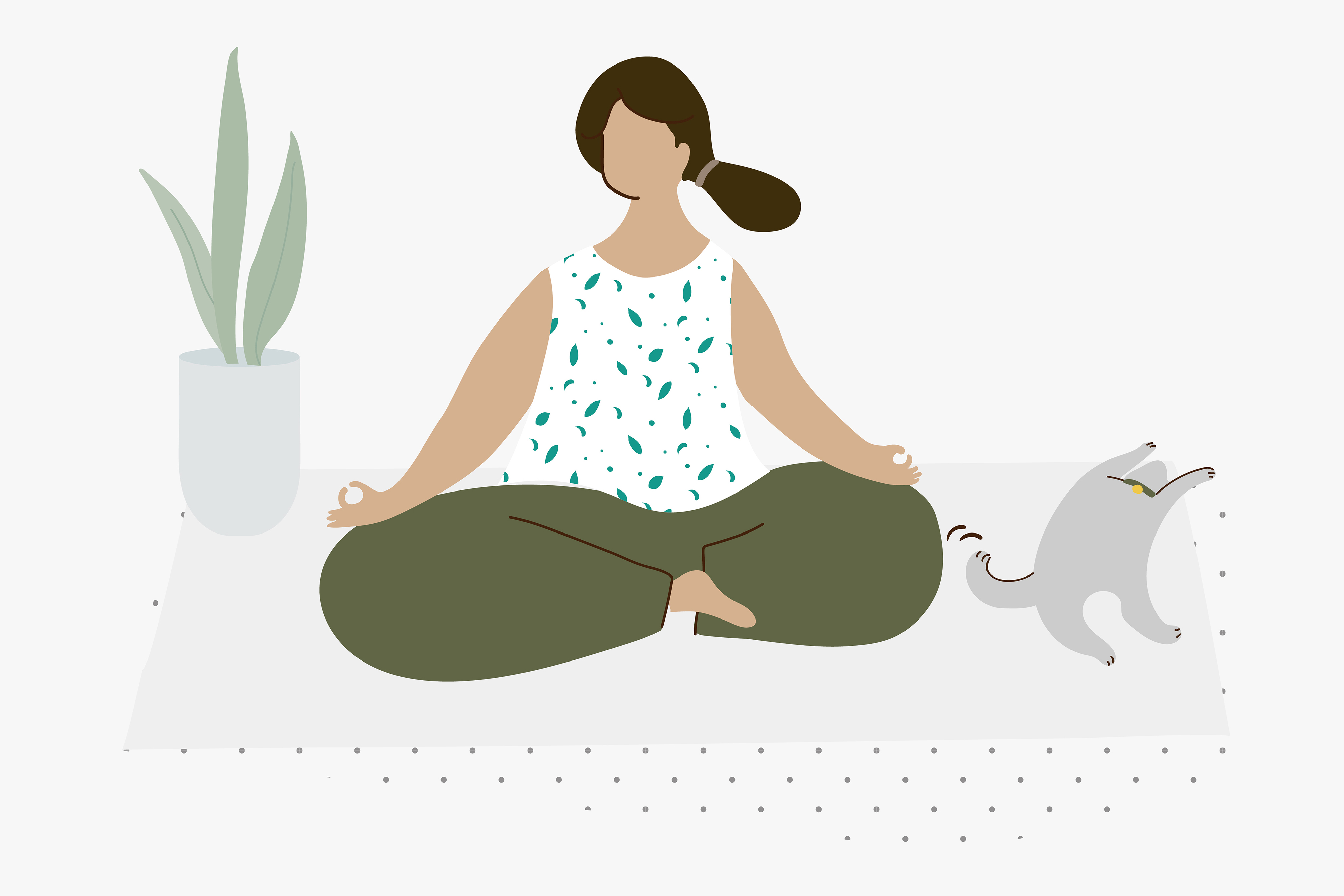 Image of person doing yoga with their cat.