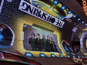 The Offspring playing on the Fremont Steet Experience screen